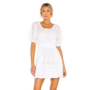 LoveShackFancy NWT Britta Dress in Antique White Small $375 S Lace New